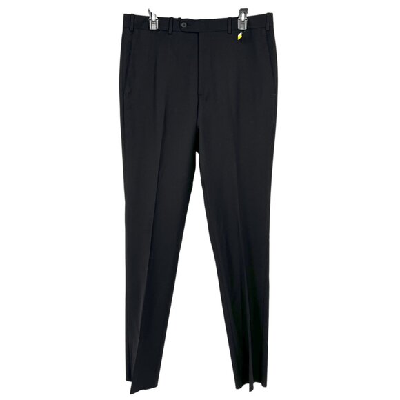 JB Britches Mens Black Wool Blend Dress Pants Waist Size 34R NWOT Unhemmed - Picture 1 of 9